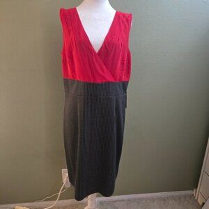 NWT Women's Merona Red and Black Houndstooth Midi Dress